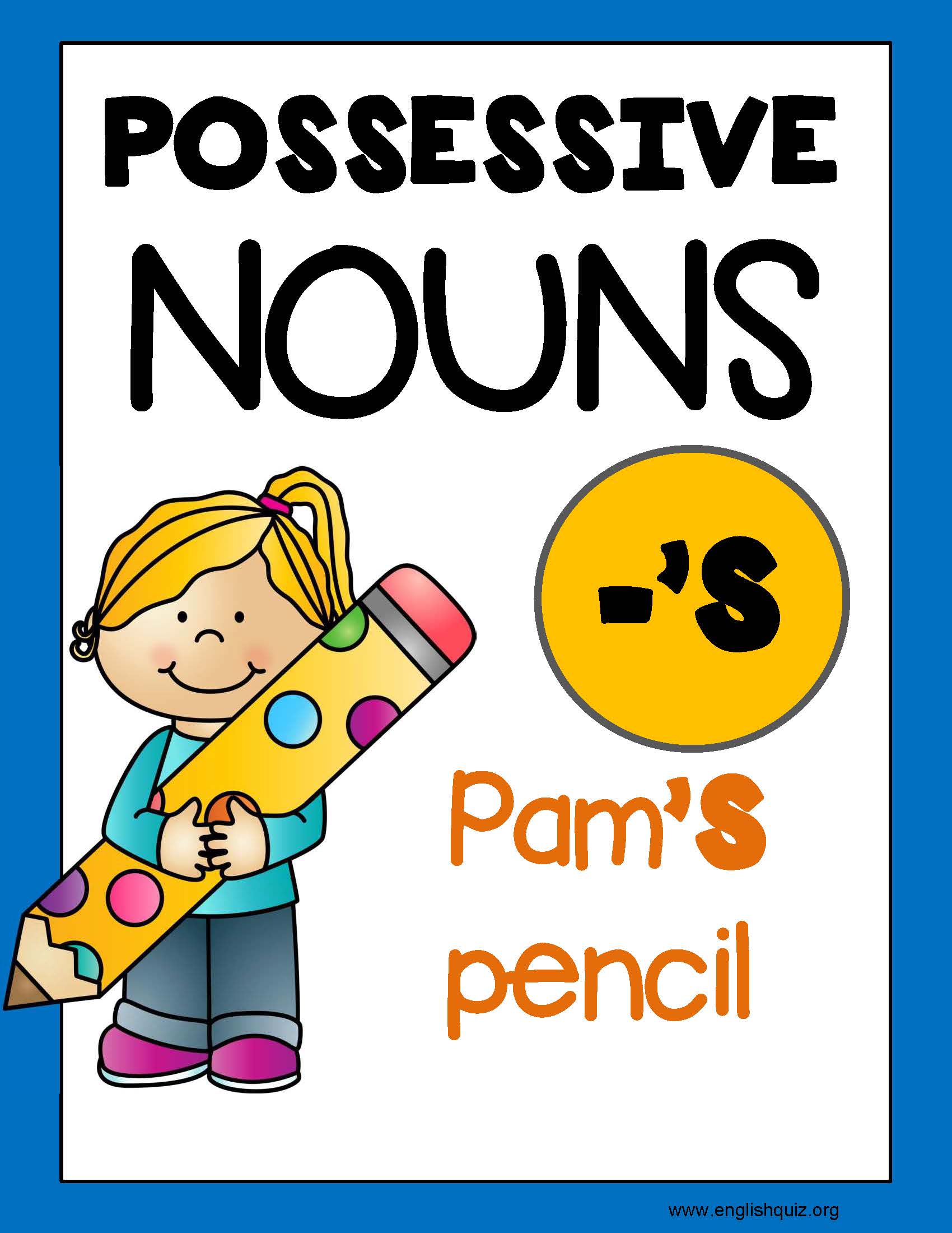 英語教材 所有代名詞 Possessive Nouns 練習 一 官方英文測驗題庫中心